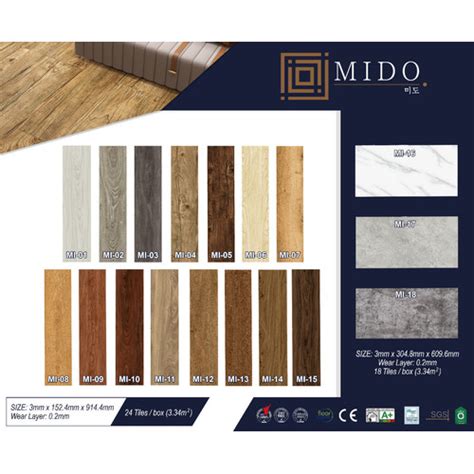 Jual Lantai Vinyl Motif Kayu Mido Tebal Mm Wooden Flooring Vinyl