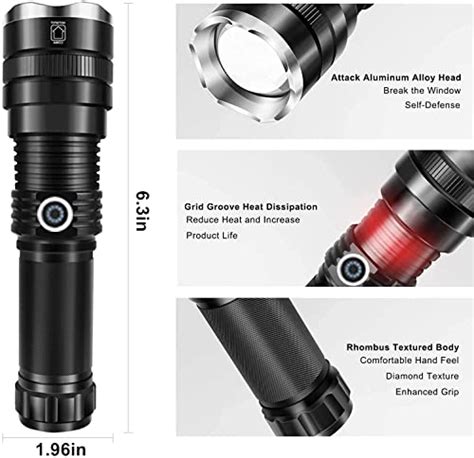 Bercol Rechargeable Flashlights High Lumens Lumen Bright Led