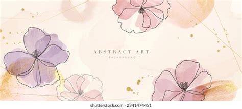 Floral Watercolor Vector Background Luxury Wallpaper Stock Vector