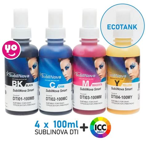 Tinta sublimación para EcoTank 4 colores Sublinova Perfil ICC