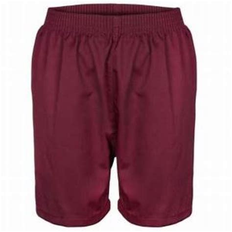 Maroon Cotton Shorts Crested School Wear