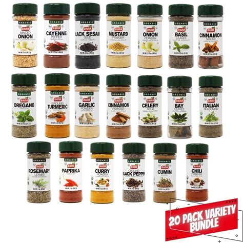 Badia Organic Spices And Seasonings Assorted Variety Sampler Set 20