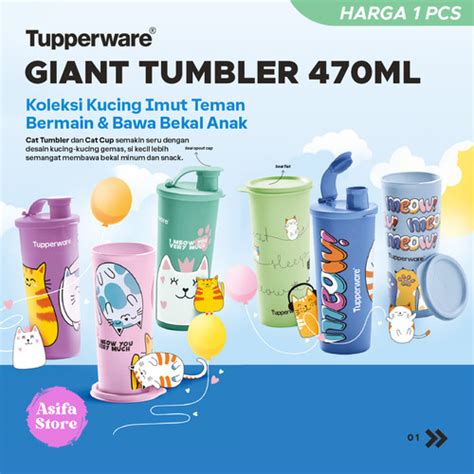 Promo Tupperware Giant Tumbler Botol Minum Cantik Lucu Kekinian