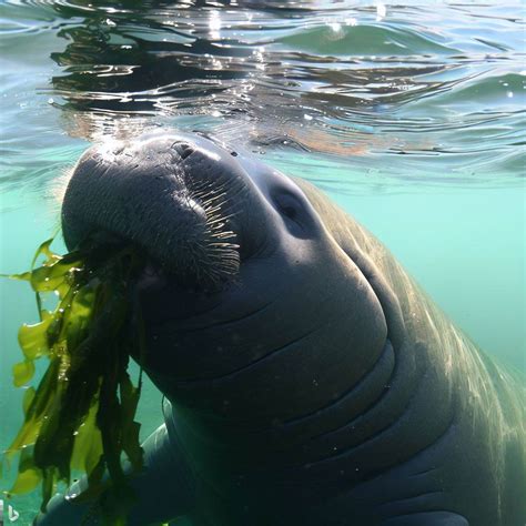 Manatee eating seaweed by Barbourosaurus on DeviantArt