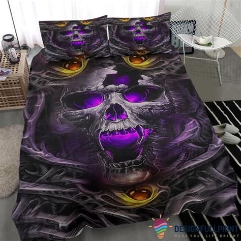 Skull Gift Purple Skull Bedding Set HG Skull Bedding Sets Skull