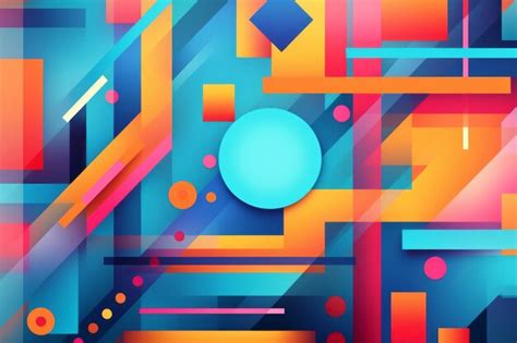 Premium AI Image Vibrant And Playful Abstract Geometry Exploring