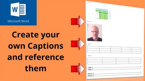 How To Insert New Captions And Reference Them In Microsoft Word Youtube