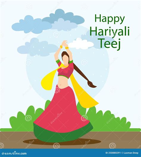 Beautiful Hariyali Teej Hindu Festival Greeting Card Background Royalty