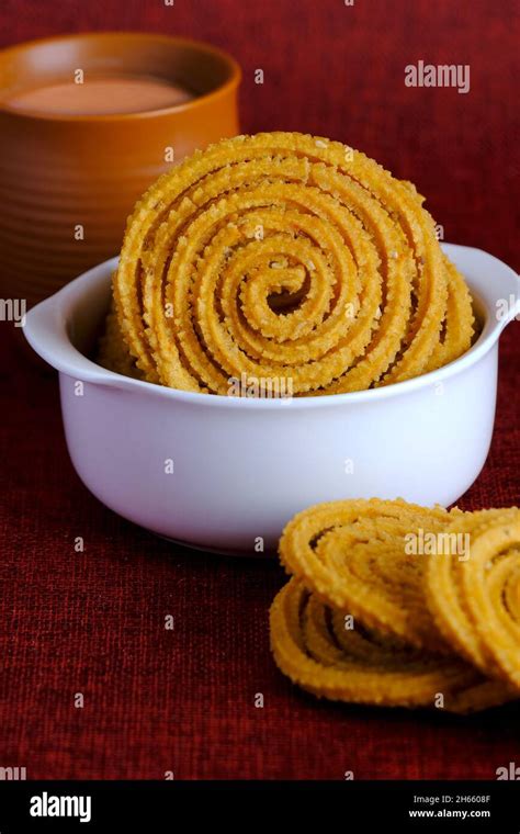 Indian Traditional Snack Chakli A Spiral Shaped Chakali Or Murukku