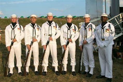 Members Of A United States Navy Drill Team Pose For Nara Dvids