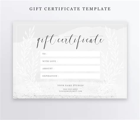 Photography Gift Certificate Template PSD 4x6 Editable | Etsy