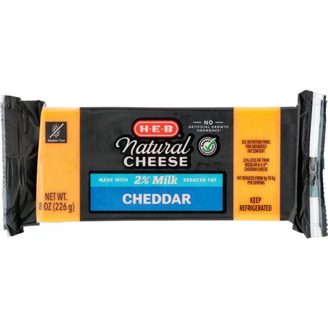 H E B Reduced Fat Cheddar Cheese Shop Cheese At H E B