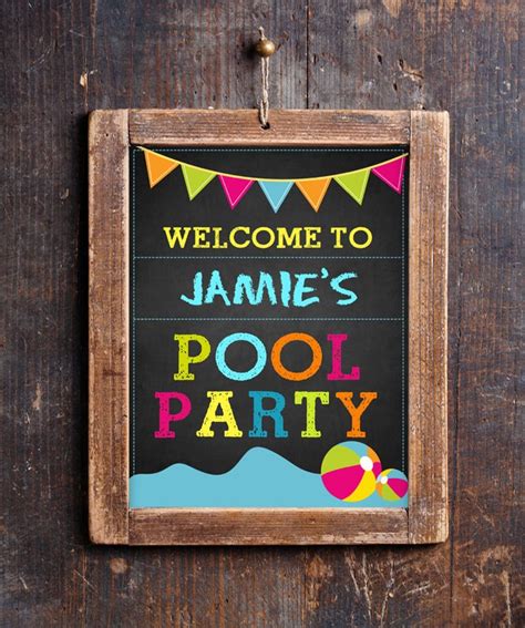 Summer Pool Party Door Sign Pool Party Instant Download