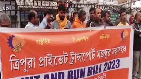 Tripura Drivers Stage Protest Against New Hit And Run Laws