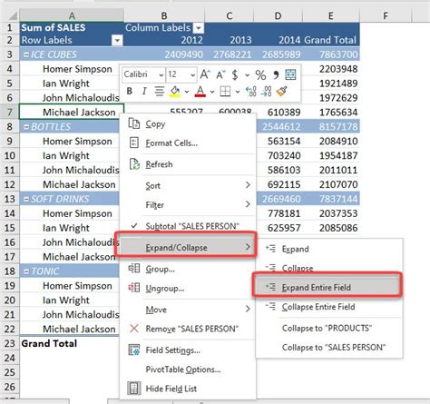 Expand And Collapse Buttons In Excel Pivot Tables Myexcelonline