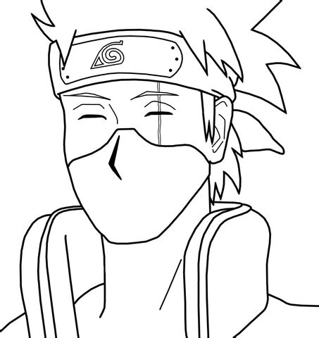 Kakashi Sonriendo Para Colorear Imprimir E Dibujar Coloringonly