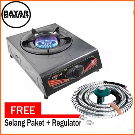 Jual Kompor Gas 1 Tungku Progas Free Selang Regulator Sni Shopee