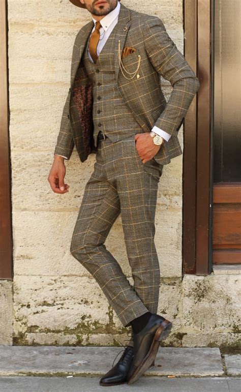 Buy Marina Black Slim Fit Plaid Suit By With Free Shipping