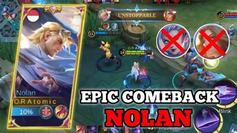 Nolan Hard Game Epic Comeback Vs Lancelot Jungle Mobile Legends