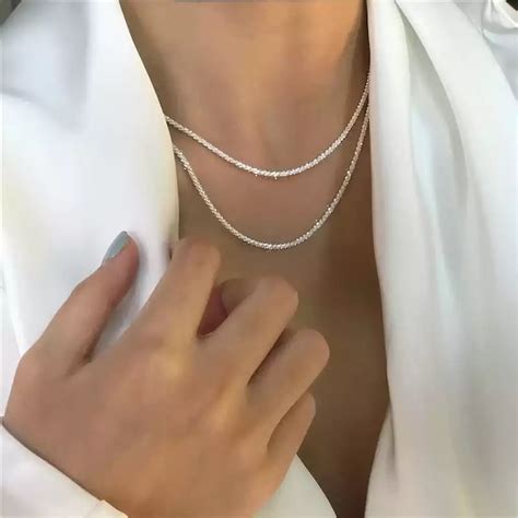 Collier Deux Rangs Argent L ATELIER TRENDY