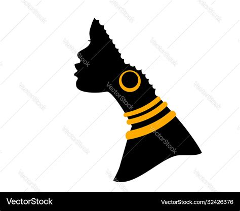 African American Woman Profile Black Silhouette Vector Image