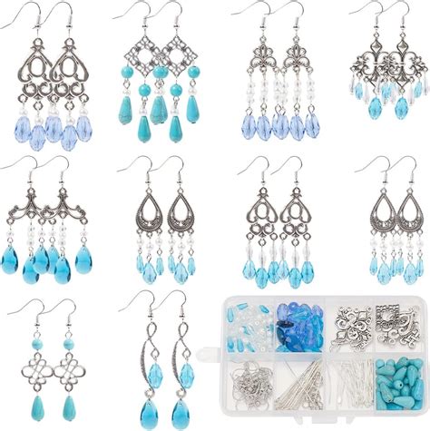 Sunnyclue 1 Box 10 Sets Bohemian Drop Dangle Earring Making