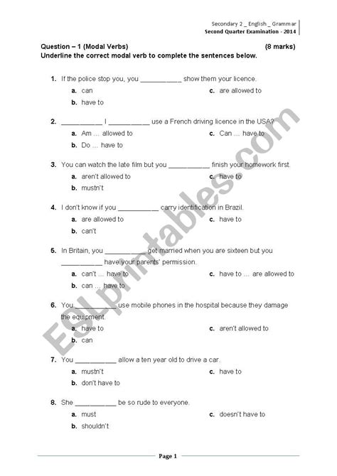 A Grammar Test Paper Esl Worksheet By Ismailriyaz