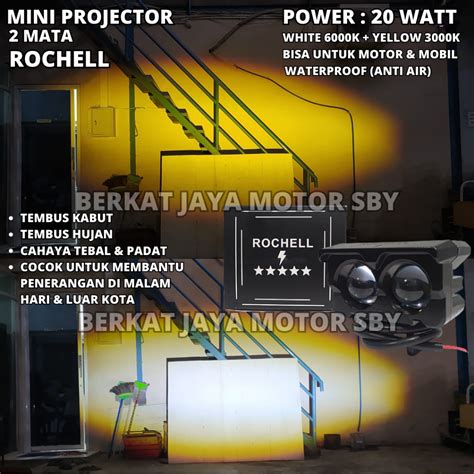 Jual MINI PROJIE MINI PROJECTOR SQL 2 MATA LED FOGLAMP LASER HI LOW