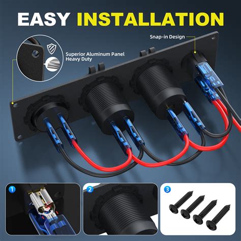 4 In 1 Charger Socket Panel With 4 8A Dual USB Socket Voltmeter And