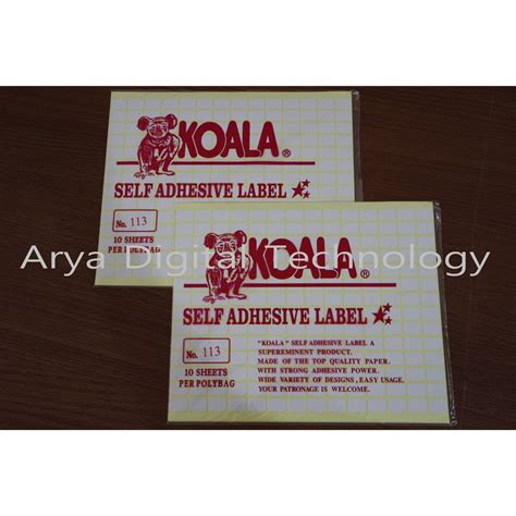 Jual Kertas Sticker Label Koala Fox No 113 Kertas Stiker Tempel Murah