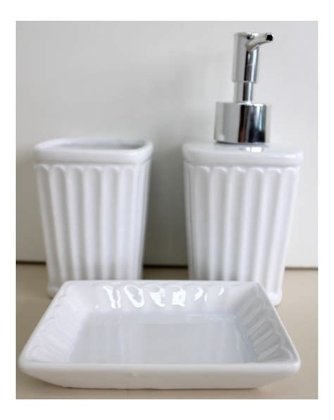 Kit Lavabo Conjunto Banheiro 3 Peças Branco Cerâmica Antibes Mercado