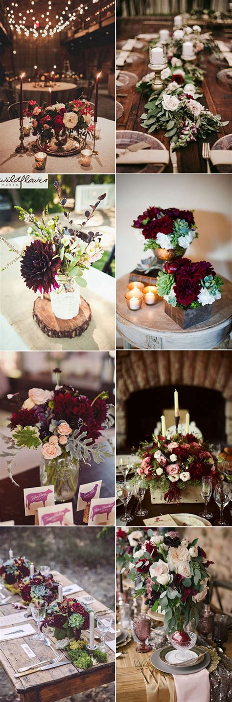 Maroon Wedding Decor Beautiful Burgundy Wedding Centerpieces Ideas For