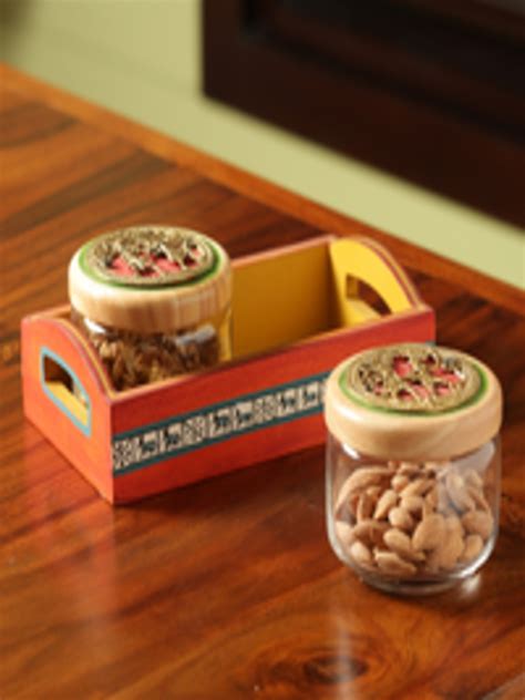 Buy Exclusivelane The Tribe Vibe Warli Dhokra Glass Snacks Jar Set With