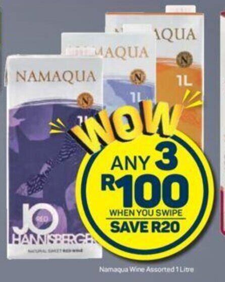 Namaqua Wine Assorted 1 Litre offer at Pick n Pay