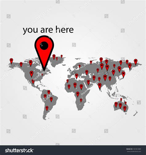 World Map Showing Location Stock Vector Royalty Free 181051889