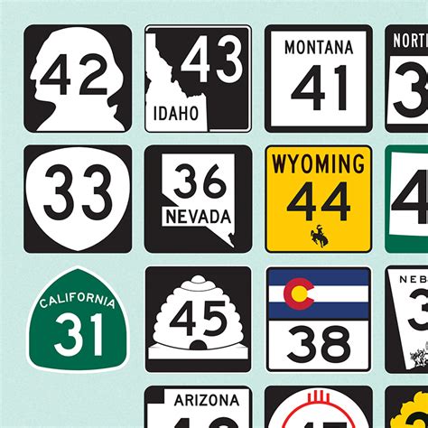 United States Of Highway Shields Transit Maps Store