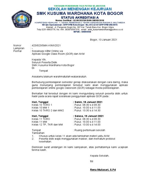 002 Surat Undangan Sosialisasi Kbm Online Pdf
