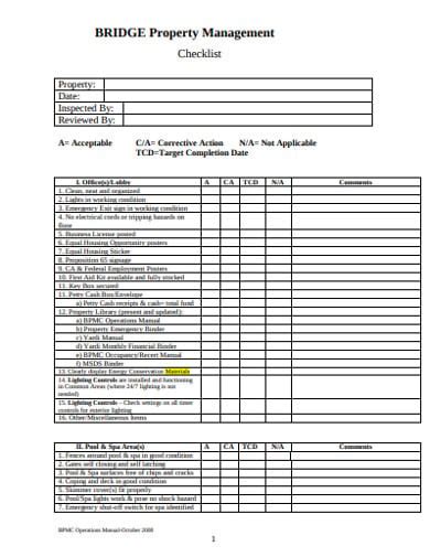 10 Property Management Checklist Templates In Pdf