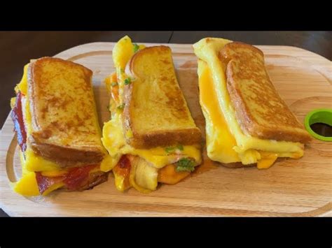 One Pan Egg Toast Three Ways Korean Style French Toast Omelette Breakfast Egg Recipes