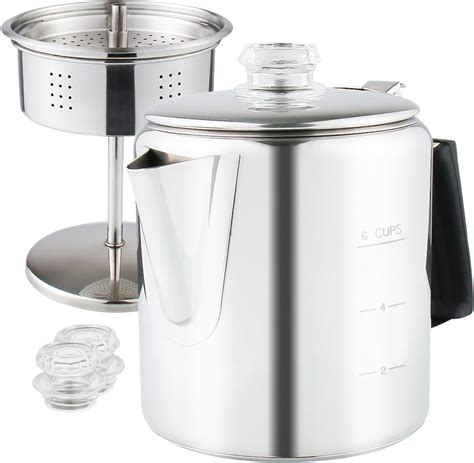 Apoxcon Multi Use Percolator Coffee Pot With Glass Knob And Silica Gel