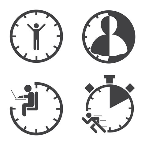 Business Time Management Icon Set 1215082 Vector Art At Vecteezy