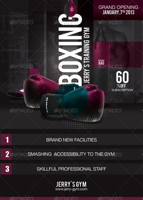 Flyer Boxing Training Gym Print Templates Graphicriver