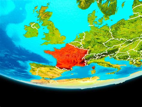 Satellite View Of France Stock Illustration Illustration Of Political