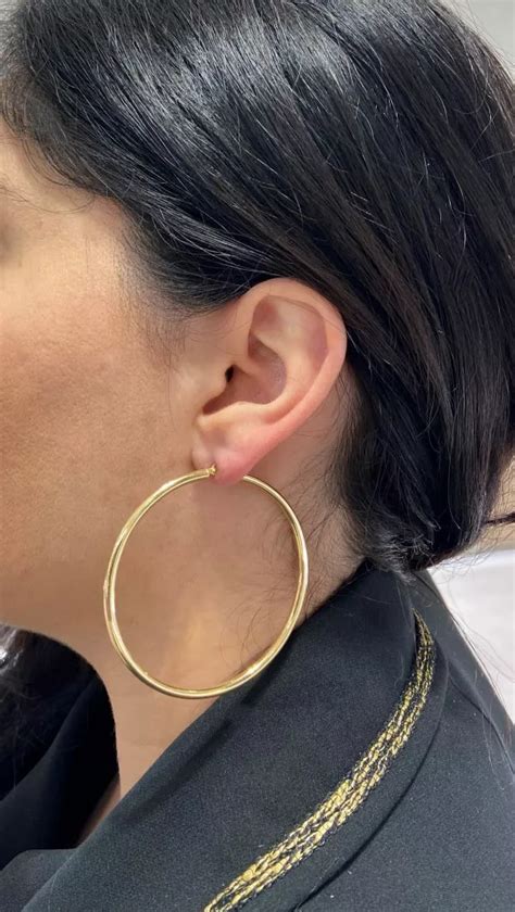 18ct Yellow Gold Large Hoop Earrings Cerrone Jewellers