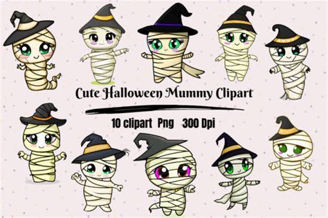 Halloween Mummy in a Witch Hat Clipart Graphic by Hamees Store ...