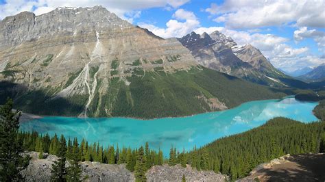 Фотографии Банф Канада Peyto Lake NP гора Природа Парки 2560x1440