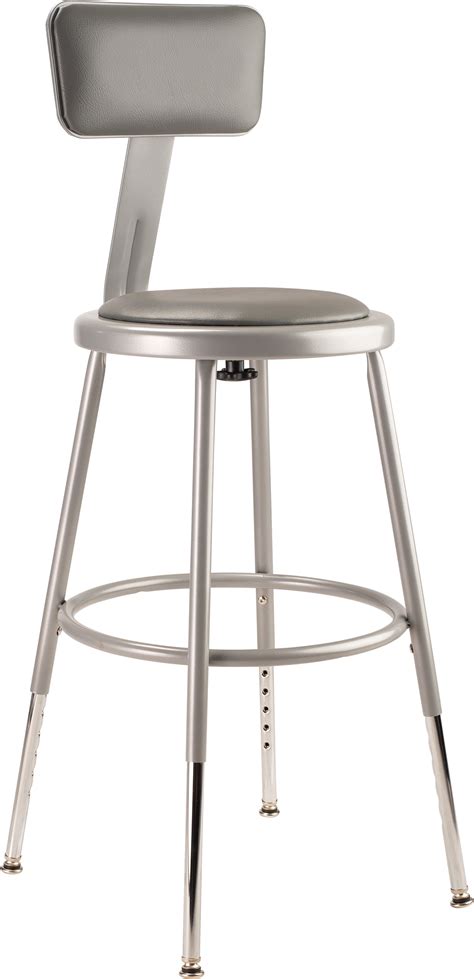 Nps High Adjustable Height Heavy Duty Vinyl Padded Steel Stool With