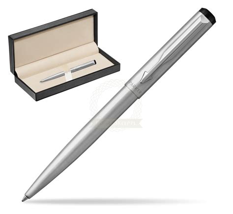 Parker Vector Stainless Steel Ballpoint Pen In Classic Box Pure Black