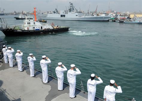 DVIDS - Images - Saluting an Indian navy ship [Image 2 of 2]