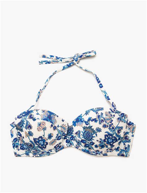 Mavi Kadın Kadın Mix Match Çiçek Desenli Bikini Üst 5YAK89195BM Koton